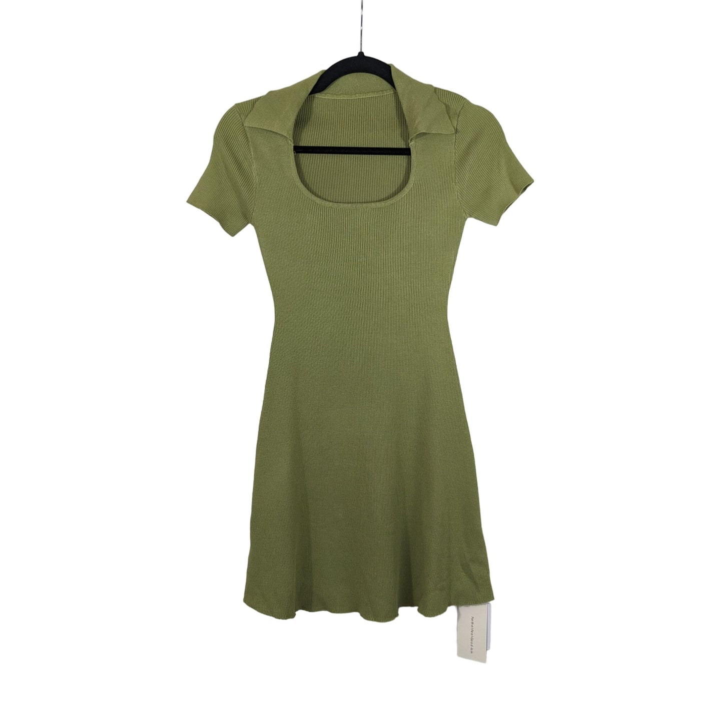 Commense Green Ribbed Stretch Mini Dress Size S