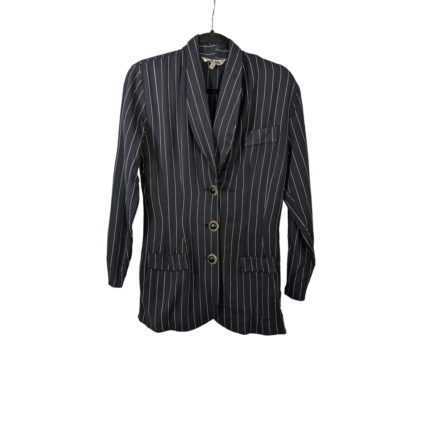 Vintage Nikita Navy Blue Pinstripe Blazer Size 3