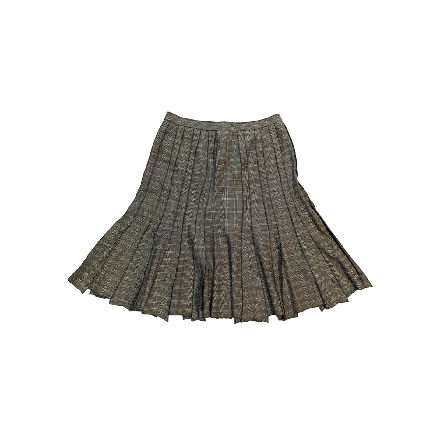 Nic + Zoe Cream and Brown Houndstooth Skirt Size 10