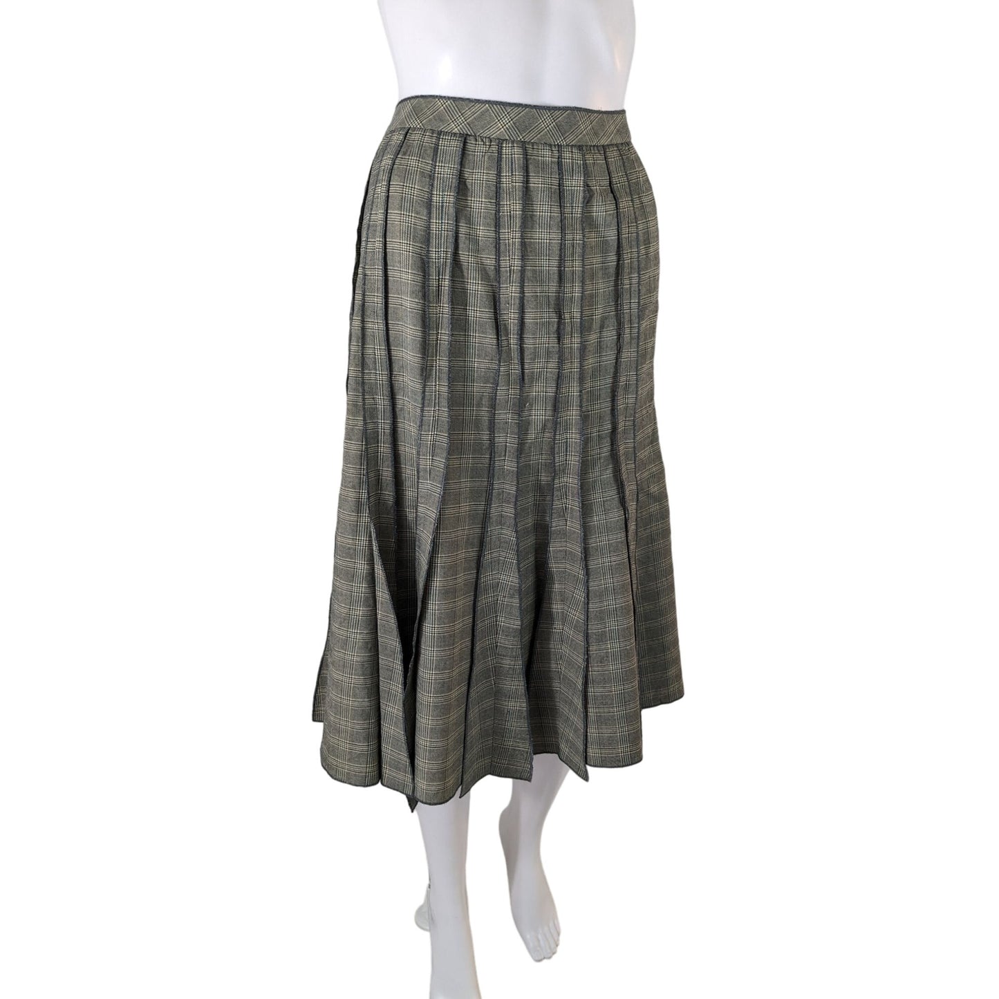 Nic + Zoe Cream and Brown Houndstooth Skirt Size 10