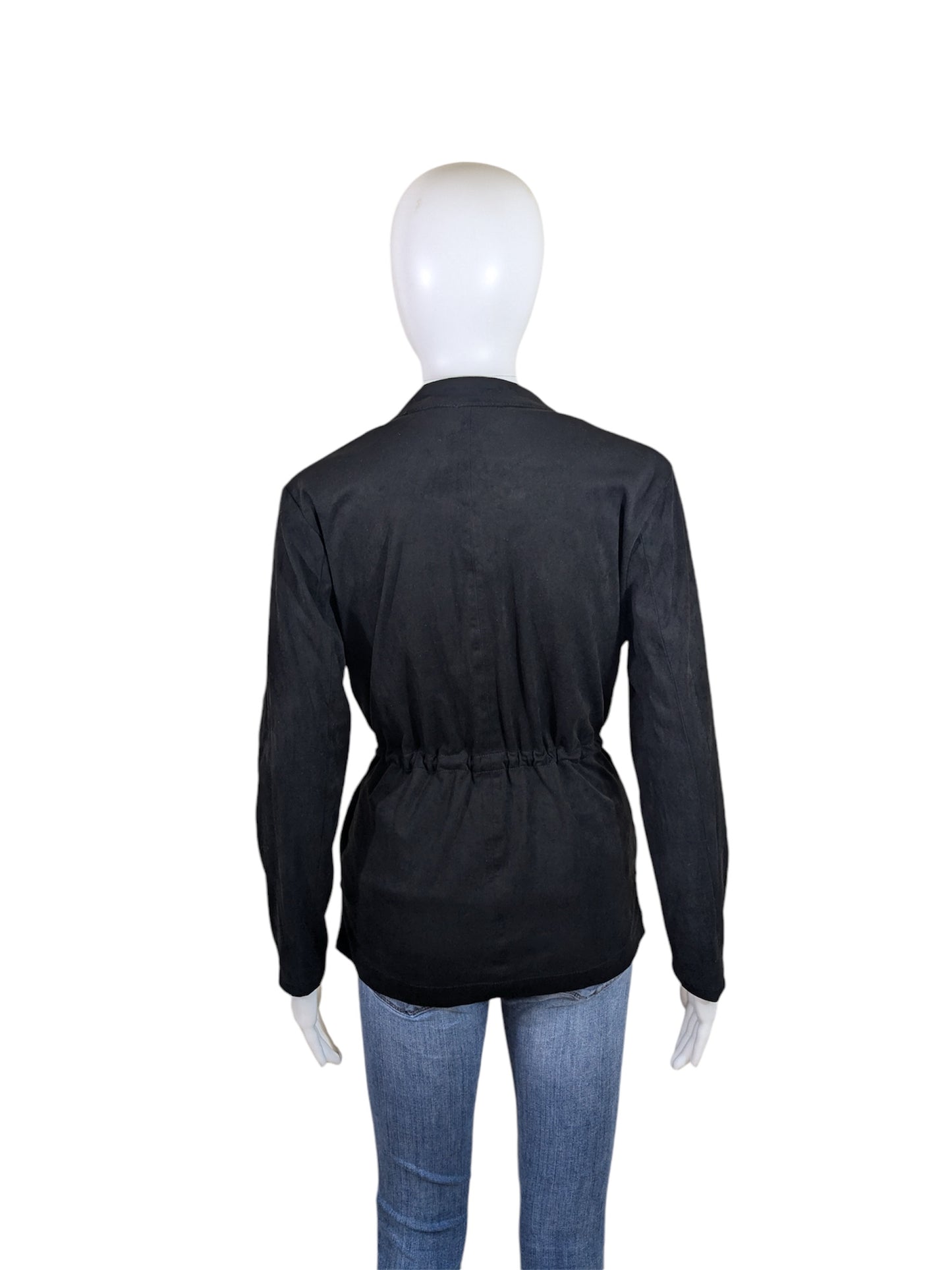 Blank NYC Black Faux Suede Cinched Waist Jacket Size XS