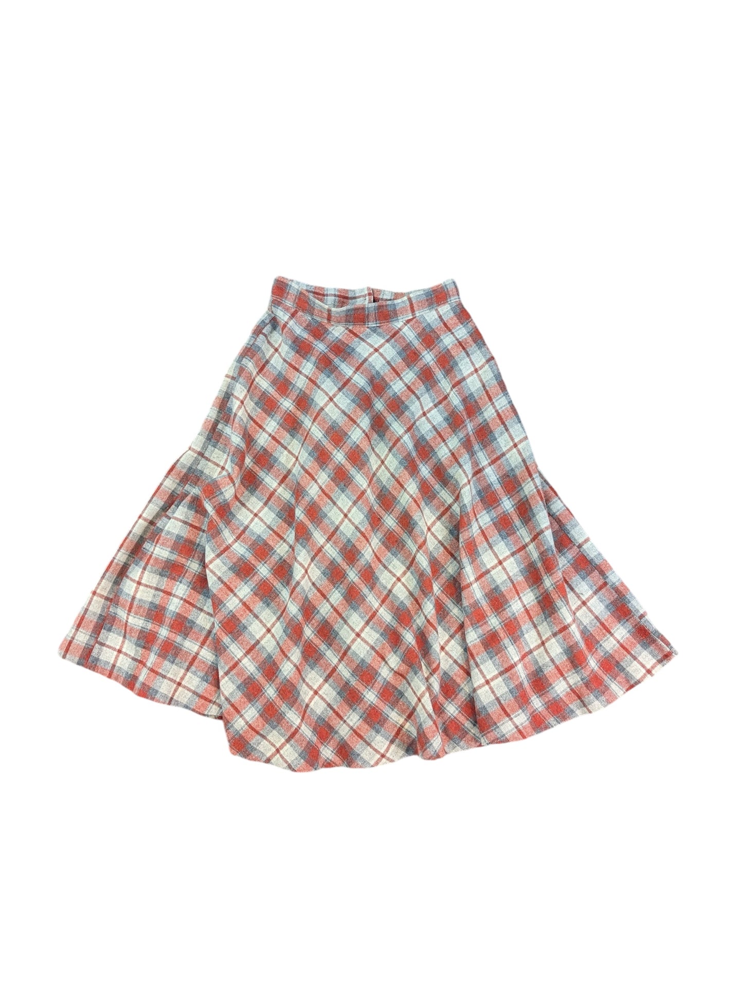 Vintage Stonybrook Red & Gray Wool Plaid Skirt Size XS