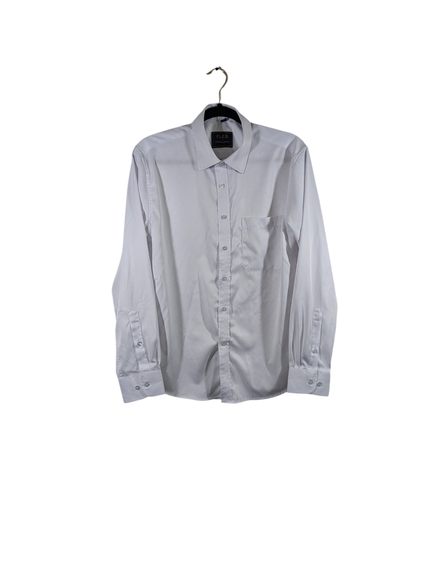 Men’s Flex White Button Down Dress Shirt Size S 16,34/35