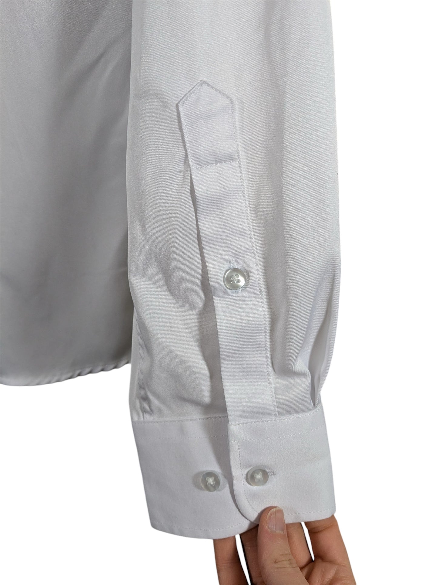 Men’s Flex White Button Down Dress Shirt Size S 16,34/35