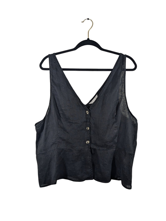 H&M Black Linen Sleeveless Top Size XL