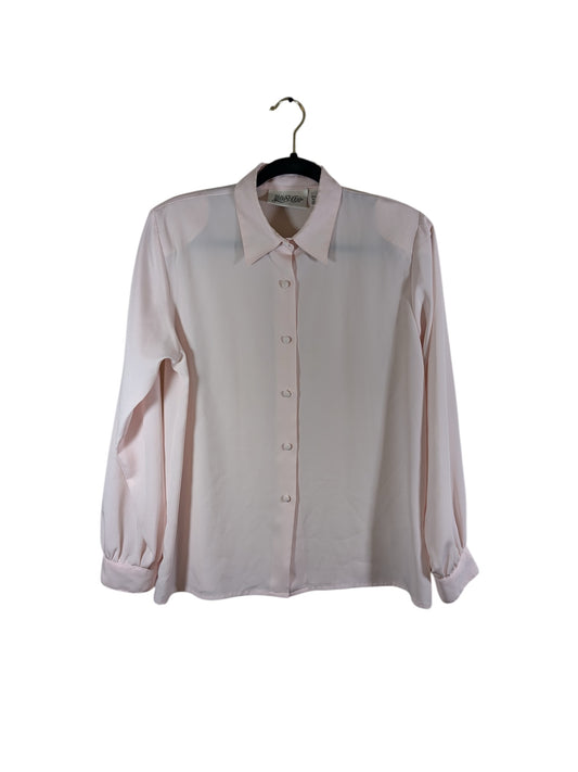 Vintage Yves St. Clair Light Pink Button Down Blouse Size 12