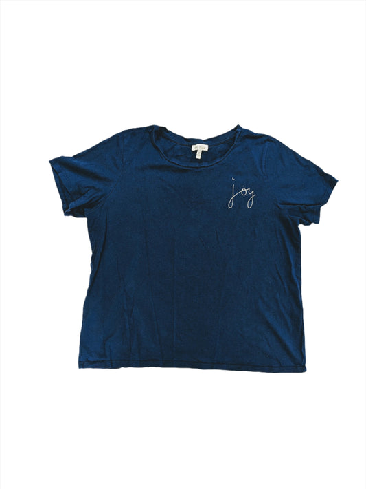 Ella Moss Navy Blue "Joy" T-Shirt Size XL