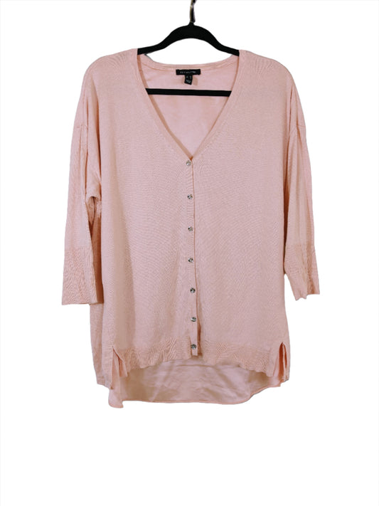 H by Halston Light Pink Button Down Cardigan Sweater Size M