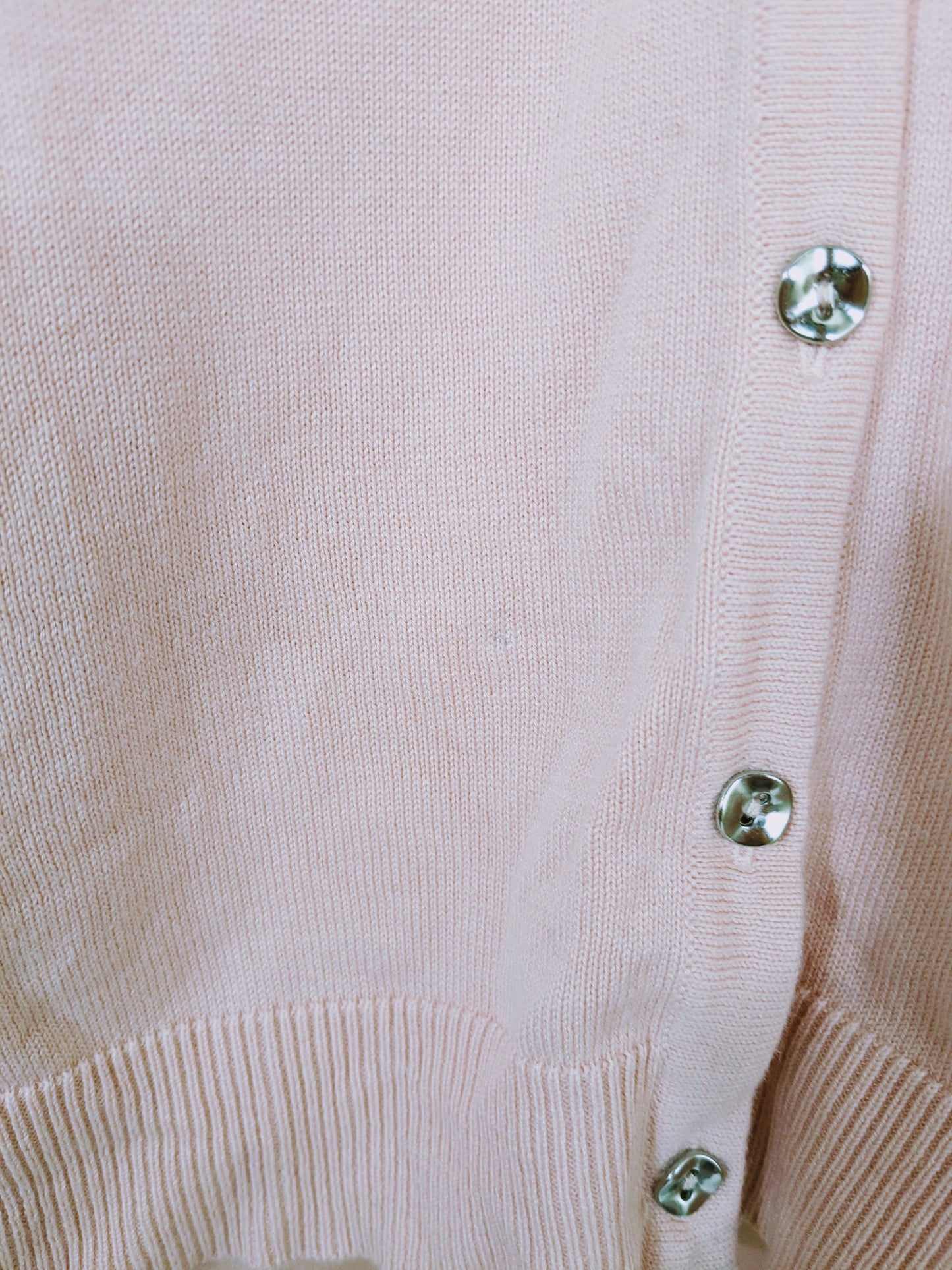 H by Halston Light Pink Button Down Cardigan Sweater Size M