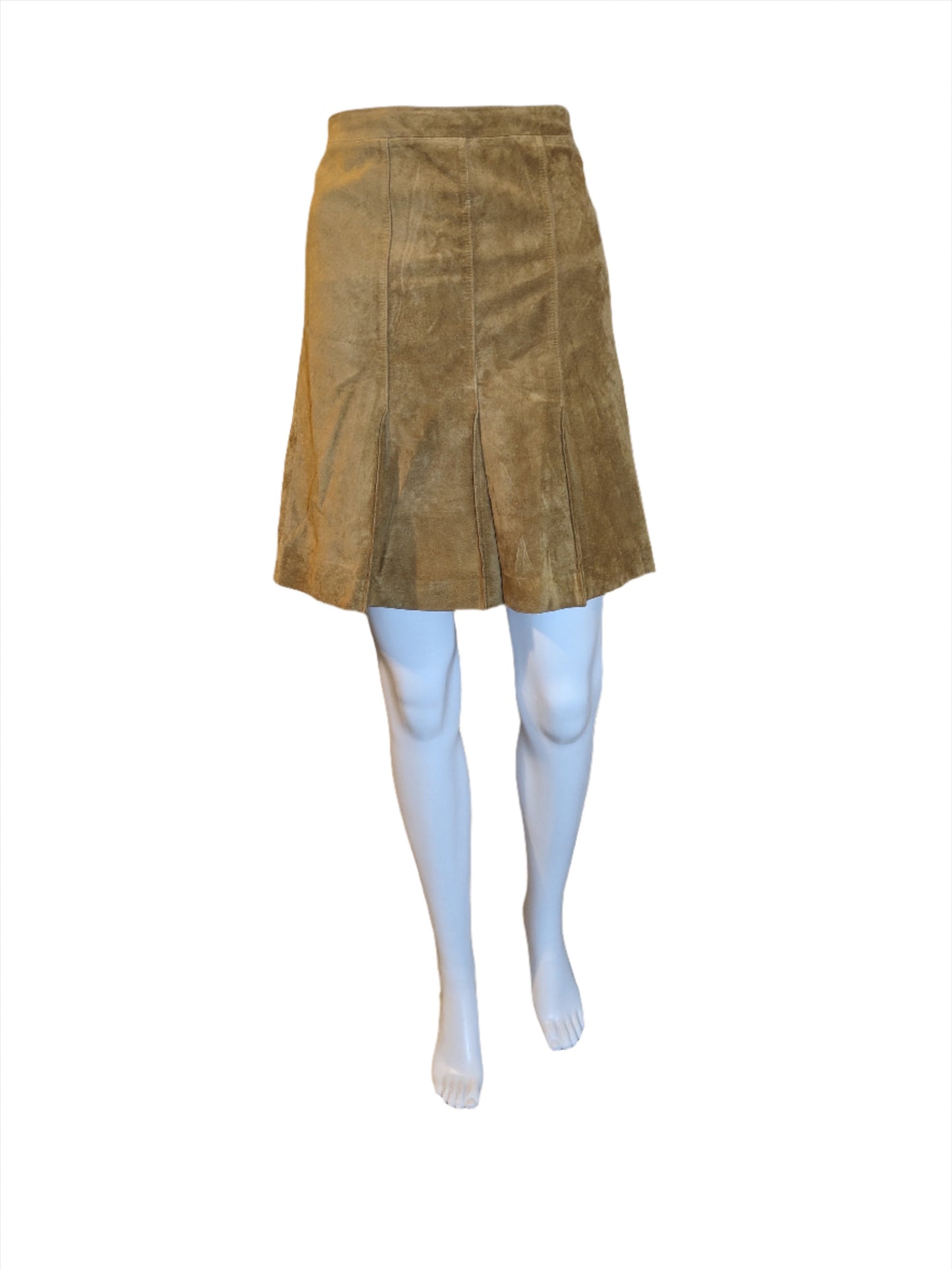 Ann Taylor Loft Camel Brown Suede Skirt Size 4P