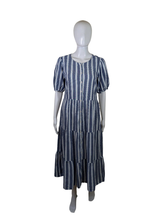 Old Navy Blue & White Striped Button Down Summer Dress Size S