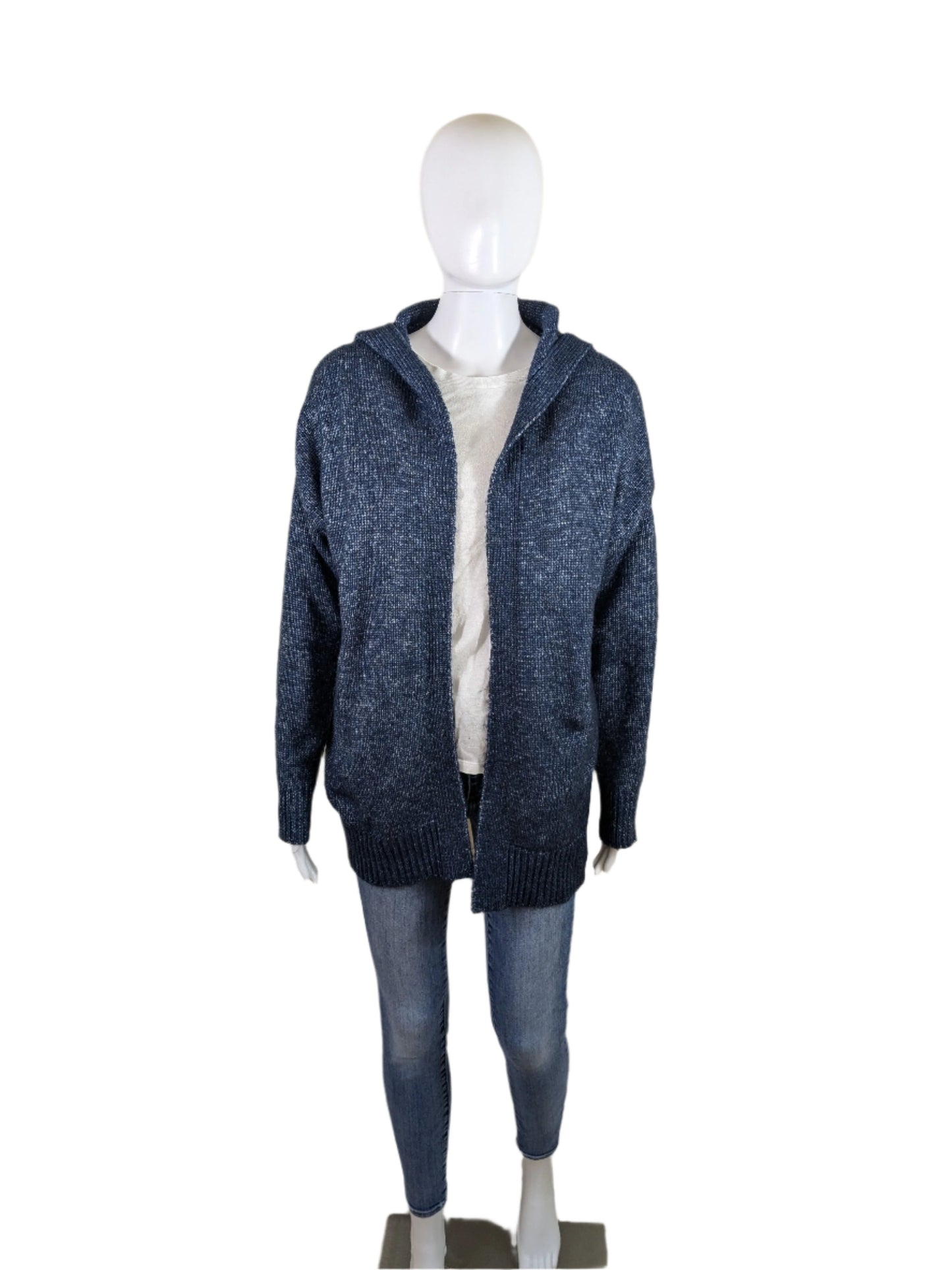 Banana Republic Factory Heather Blue Knot Hooded Sweater Size S