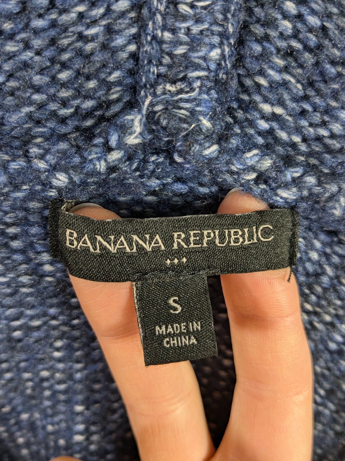 Banana Republic Factory Heather Blue Knot Hooded Sweater Size S