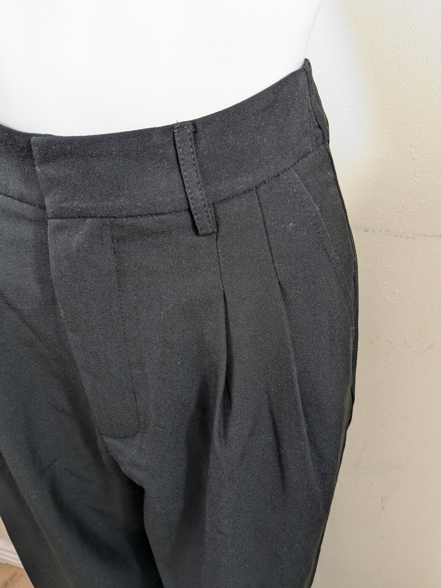 Commense Black Pleated Cuffed Pants Size XS