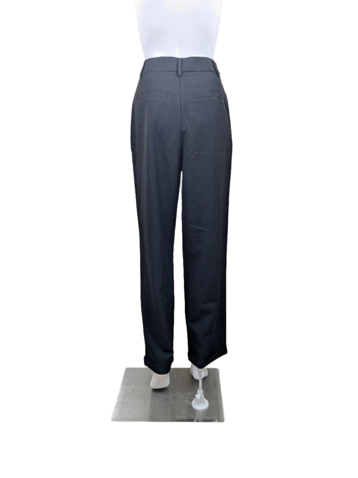 Commense Black Pleated Cuffed Pants Size XS