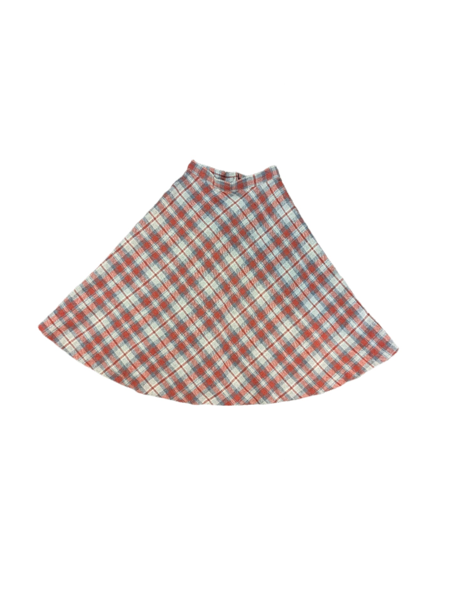 Vintage Stonybrook Red & Gray Wool Plaid Skirt Size XS