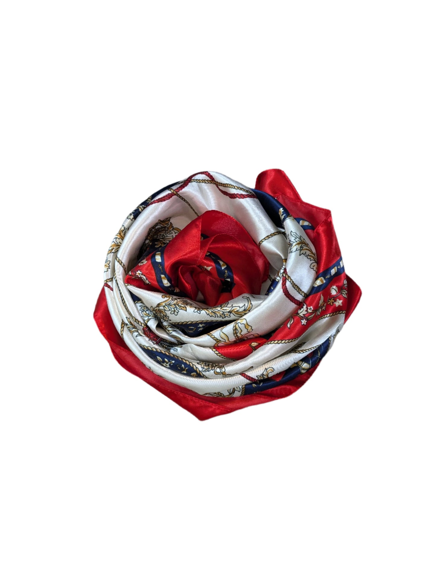 Unbranded Classic Red & Blue Satin Scarf