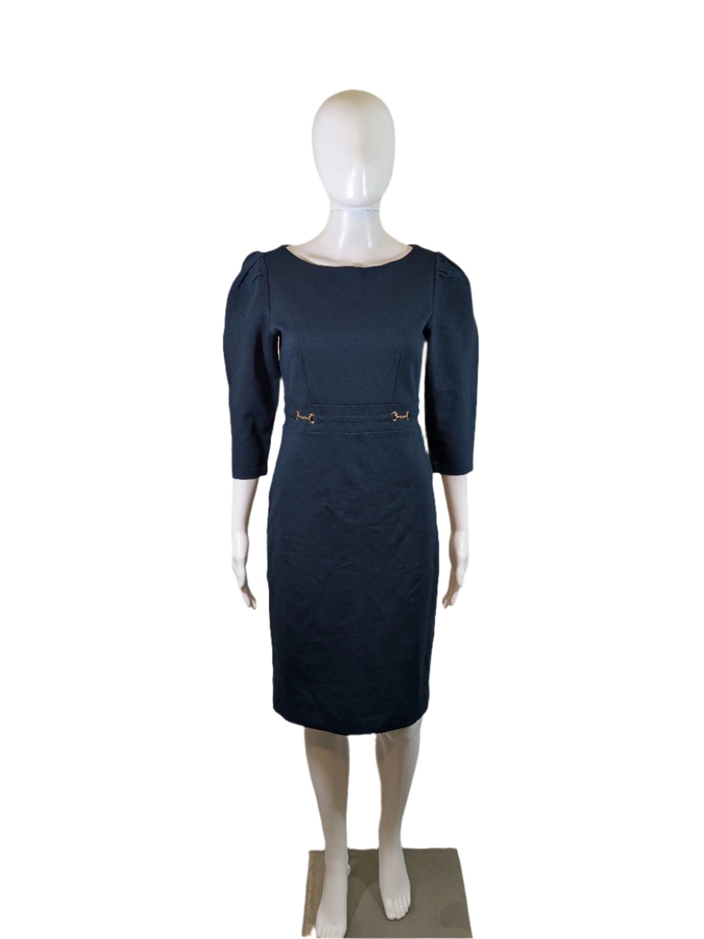 Ann Taylor Navy Blue Fitted Knee Length Dress Size 0