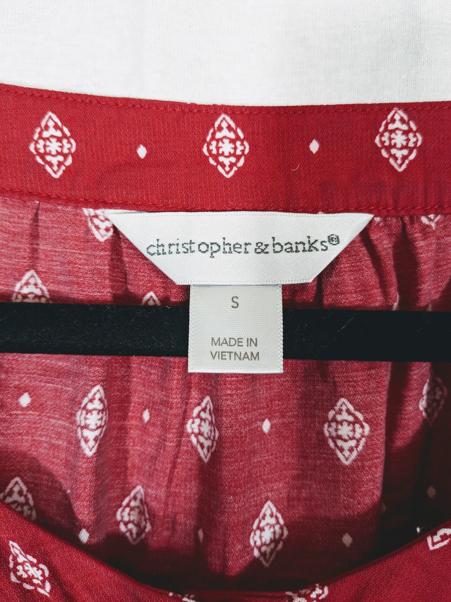 Christopher & Banks Red Boho Blouse Size S