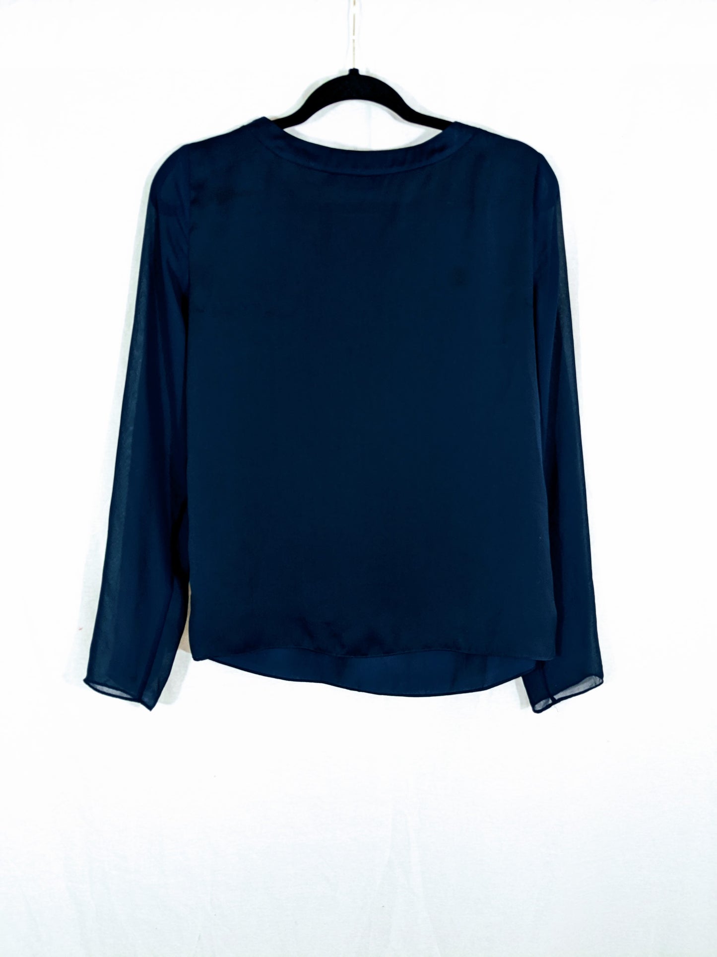 DKNYC Navy Blue Top With Beaded Neckline Size XS