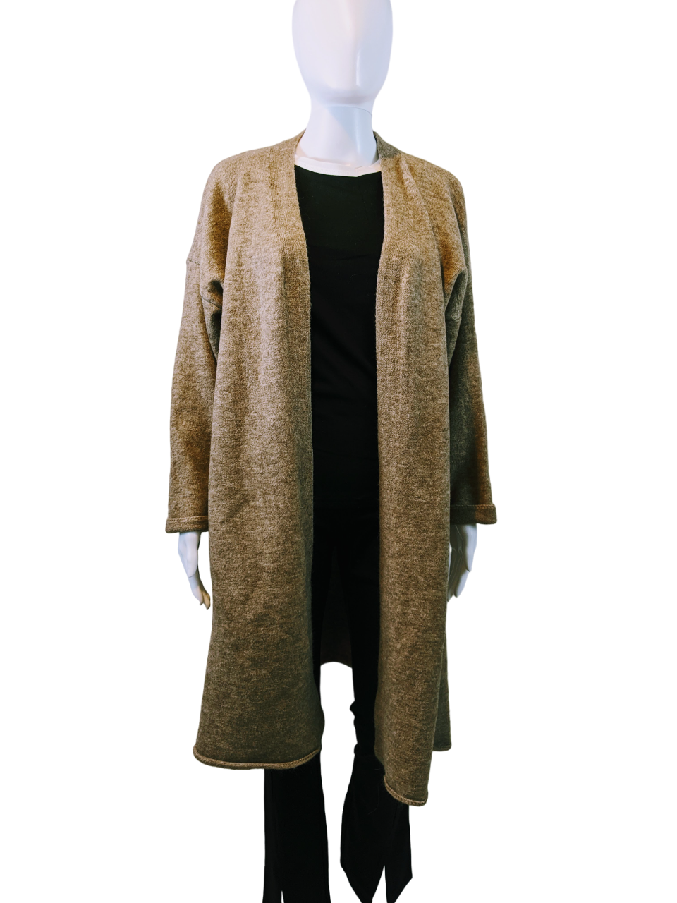 Unbranded Brown Open Front Long Cardigan OS