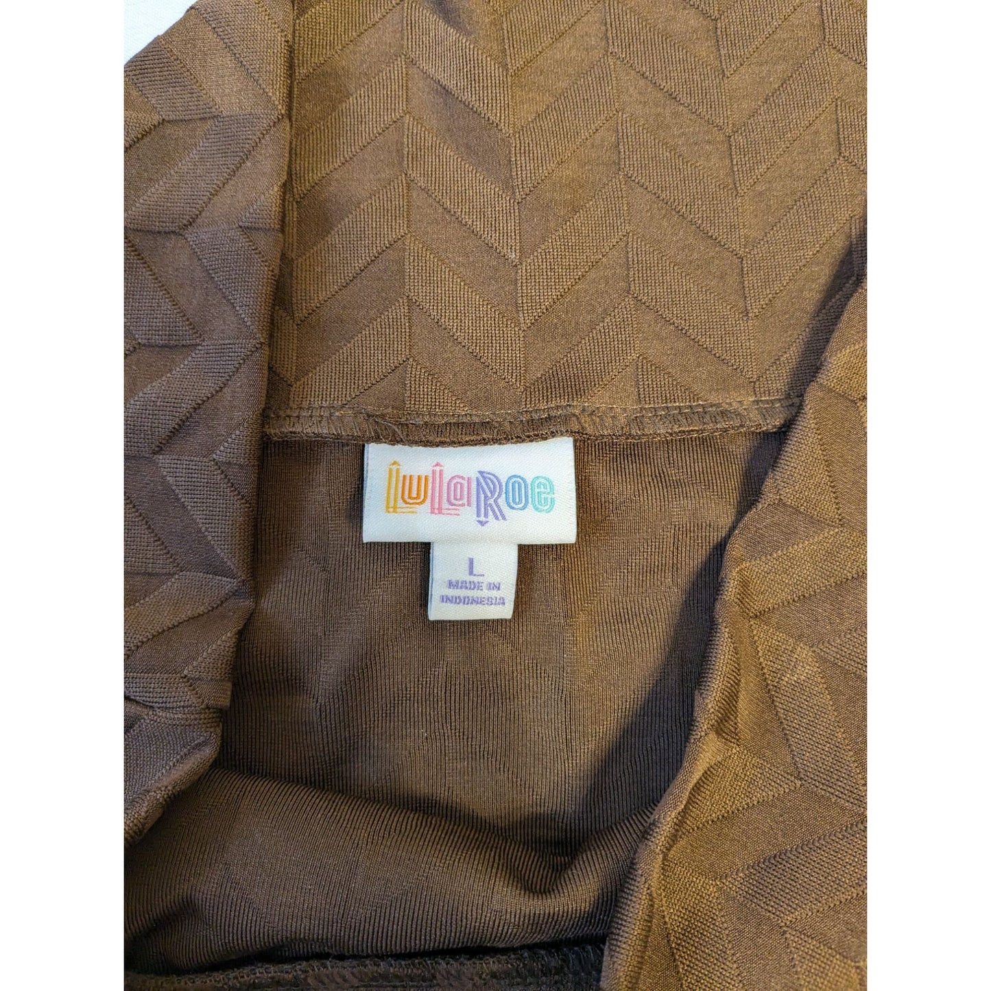 LuLaRoe Brown Chevron Pencil Skirt Size L