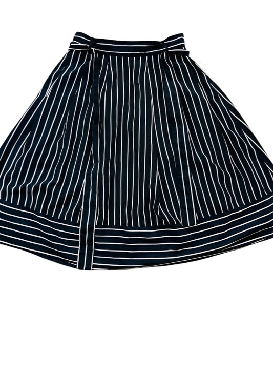 Esley Navy Blue & White Striped Midi Skirt Size M