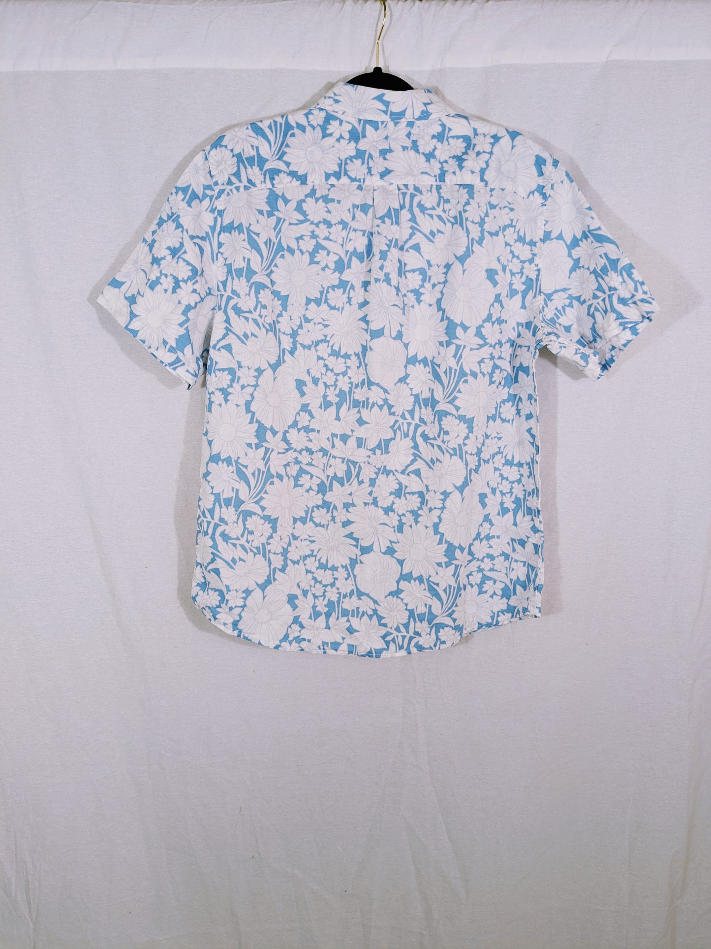 Men's Gap Blue & White Floral Casual Button Down Shirt Size M