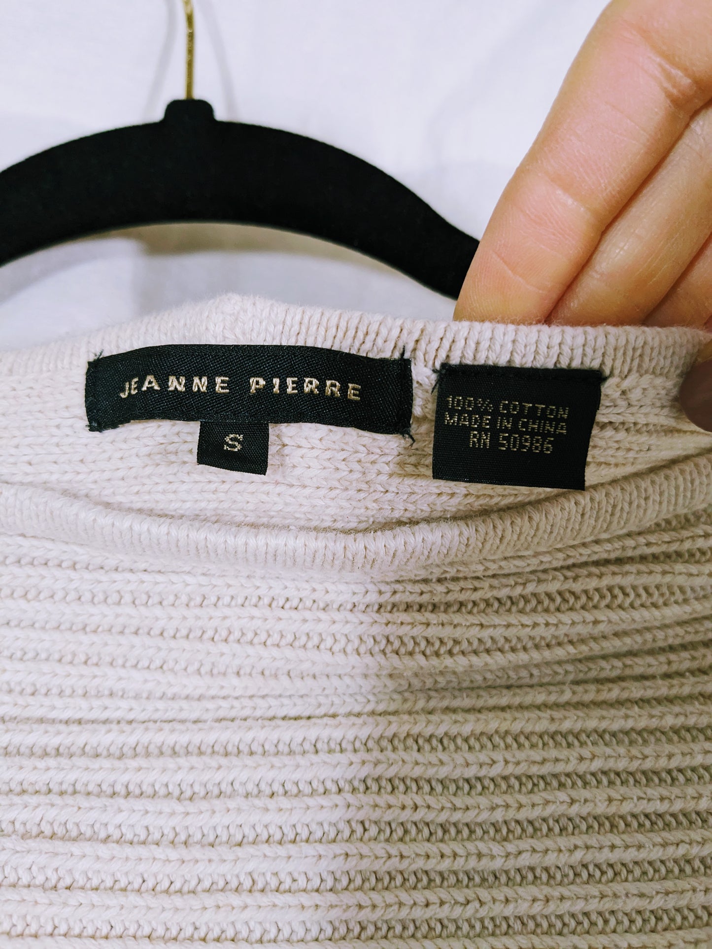 Jeanne Pierre Cream Sweater Size S