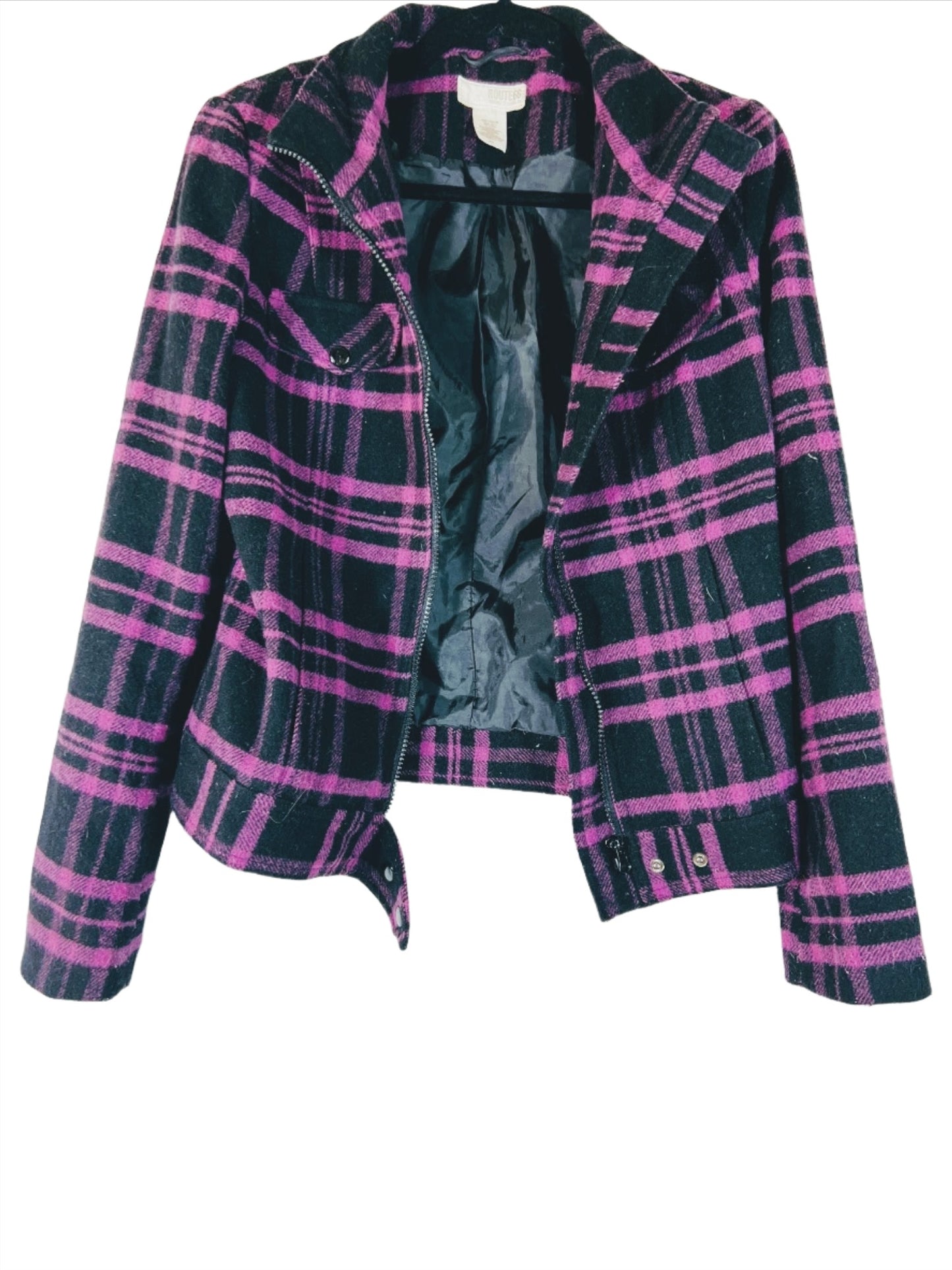 Route 66 Purple & Black Plaid Jacket Size M