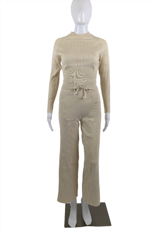 Cider Ribbed Sweater Top and Pants Set Size L