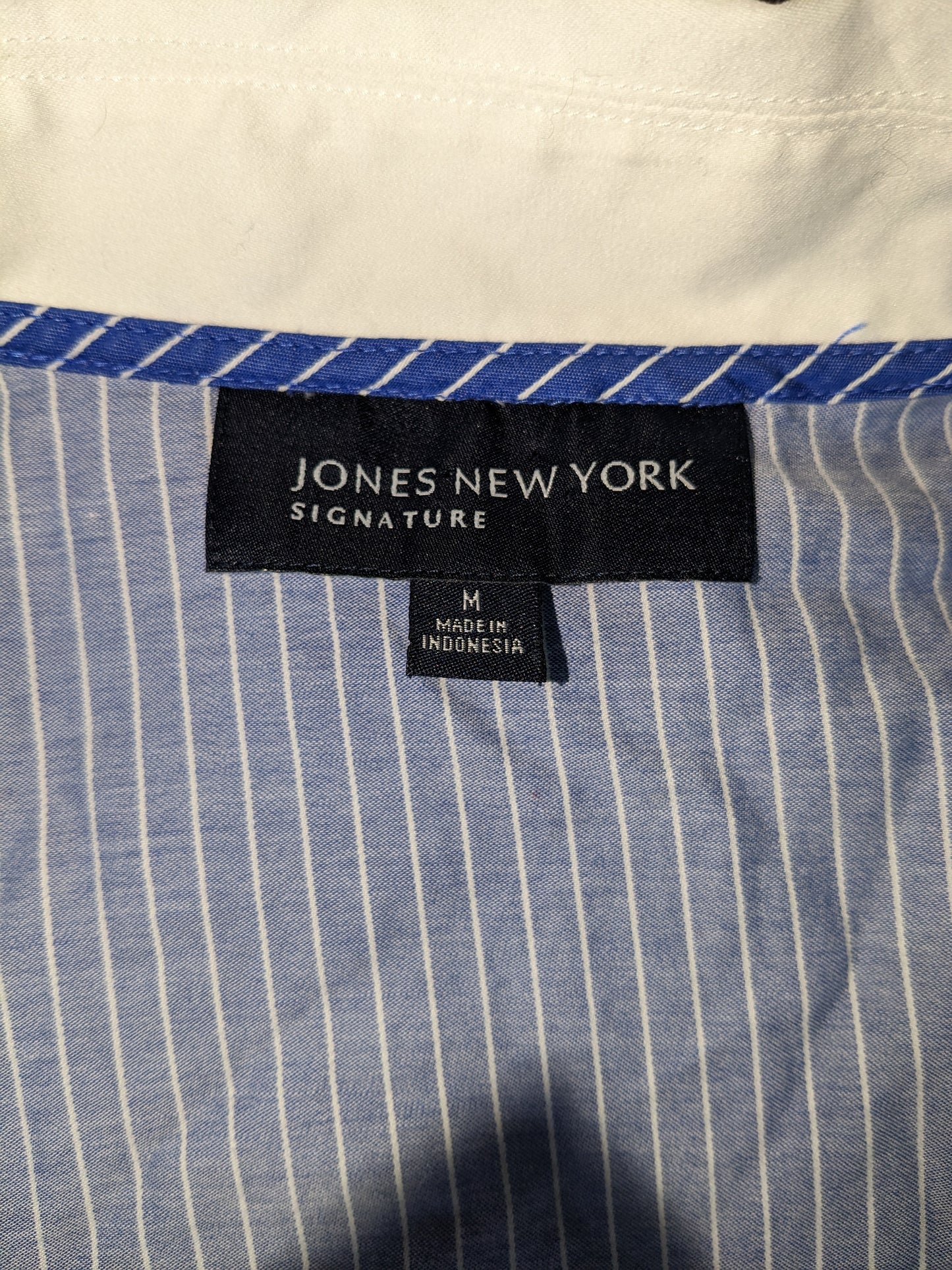 Jones New York Striped Wrap Top Size M